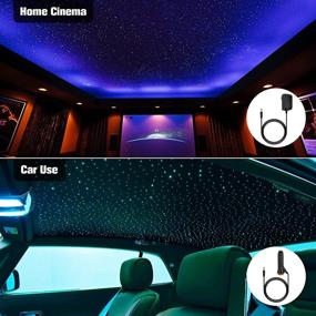 img 3 attached to 🚗 CHINLY Twinkle 370pcs 9.8ft Car Use Bluetooth RGBW LED Fiber Optic Star Ceiling Light Kit - APP/Remote Music Mode Headliner Light + Adapter+Cigarette Lighter for Car/Ceiling