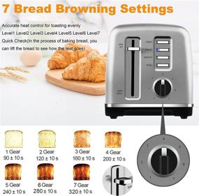 img 1 attached to 🍞 Toaster 2 Slice Toasters Best Rated Prime Stainless Steel Toaster - Quick Check Button, Bagel/Defrost/Reheat Features, 7 Browning Settings, Extra Wide Slots, Removable Crumb Tray