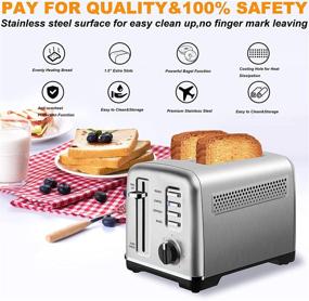 img 2 attached to 🍞 Toaster 2 Slice Toasters Best Rated Prime Stainless Steel Toaster - Quick Check Button, Bagel/Defrost/Reheat Features, 7 Browning Settings, Extra Wide Slots, Removable Crumb Tray