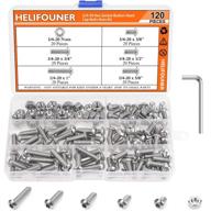 🔩 high-quality hex button head cap bolts kit - 304 stainless steel - unc thread - 120 pieces - multiple sizes logo