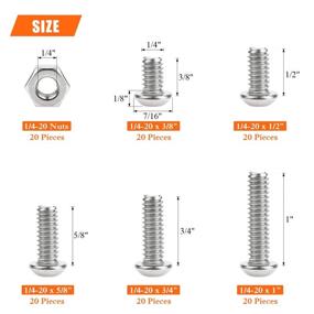 img 2 attached to 🔩 High-Quality HEX Button Head Cap Bolts Kit - 304 Stainless Steel - UNC Thread - 120 Pieces - Multiple Sizes