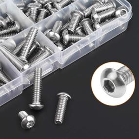 img 1 attached to 🔩 High-Quality HEX Button Head Cap Bolts Kit - 304 Stainless Steel - UNC Thread - 120 Pieces - Multiple Sizes