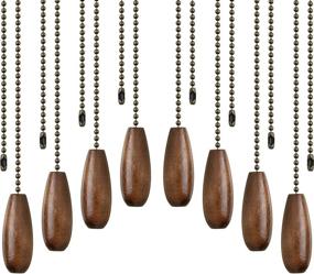 img 4 attached to Enhance Your Ceiling Fan Chain with 8-Piece Wooden Pull Chain Extender in Walnut Color