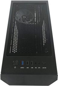 img 1 attached to 🕹️ Apevia Predator-BK Mid Tower Игровой корпус с закаленным стеклянным панелью, USB3.0/USB2.0/аудио порты, 4 RGB-вентилятора, черная рамка