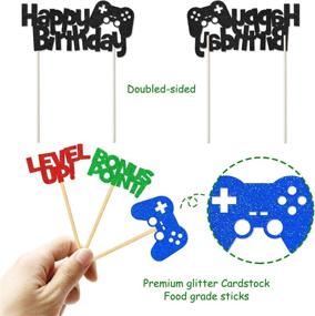 img 2 attached to 25-Piece Video Gaming Party Cake and Cupcake Toppers: Gamer Party Supplies, Video Game Party Decorations, Game Fans Party Favors