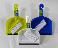 🧹 3 mini dust pans with rubber lip and brush - assorted colors (set of 3) logo