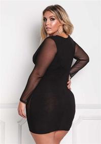 img 1 attached to 👗 ROSIANNA Plus Size Night Party Dresses - Women's V-Neck Lace Mesh See Through Perspective Bodycon Clubwear Mini Short