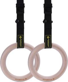 img 4 attached to 🤸 ManuelClear Wooden Gymnastic Rings Set with Adjustable Straps - Fitness Exercise Rings