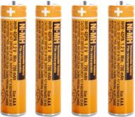 🔋 optimized 4 pack hhr4dpa aaa ni-mh rechargeable batteries 1.2v 700mah for cordless phones, orange - compatible with panasonic cordless telephone batteries logo