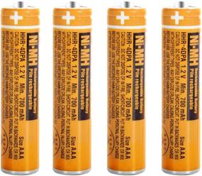 img 4 attached to 🔋 Optimized 4 Pack HHR4DPA AAA Ni-MH Rechargeable Batteries 1.2V 700mAh for Cordless Phones, Orange - Compatible with Panasonic Cordless Telephone Batteries