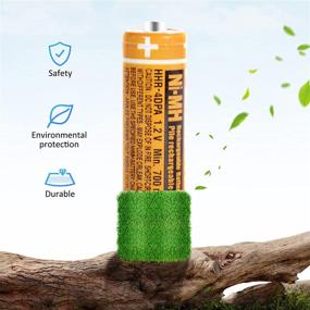 img 1 attached to 🔋 Optimized 4 Pack HHR4DPA AAA Ni-MH Rechargeable Batteries 1.2V 700mAh for Cordless Phones, Orange - Compatible with Panasonic Cordless Telephone Batteries