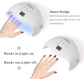 img 1 attached to Professional UV LED Nail Lamp by VKOSHA - 48W Gel and Regular Polish Nail Dryer with 3 💅 Timer Settings, Automatic Sensor, and Dual Light UV+LED Technology for Fingernail and Toenail Gel Polish Curing - Salon Level Performance