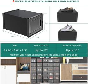 img 1 attached to 👟 YITAHOME Shoe Box Organizer Set - Stackable Medium Size Cardboard Shoe Storage Rack Drawer, Lightweight and Durable.