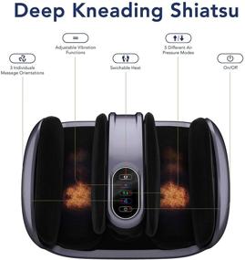 img 3 attached to 🦶 Foot Massager Machine - Miko Reflexology Shiatsu Massage with Vibration, Kneading, Heat and Adjustable Bar for Plantar Fasciitis, Neuropathy, Tired Muscles - Feet, Ankles, Calf