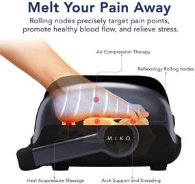 img 2 attached to 🦶 Foot Massager Machine - Miko Reflexology Shiatsu Massage with Vibration, Kneading, Heat and Adjustable Bar for Plantar Fasciitis, Neuropathy, Tired Muscles - Feet, Ankles, Calf