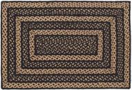 🏡 country black and tan vhc brands farmhouse jute rectangular rug 24x36: rustic country braided flooring logo