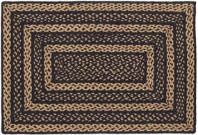 img 3 attached to 🏡 Country Black and Tan VHC Brands Farmhouse Jute Rectangular Rug 24x36: Rustic Country Braided Flooring