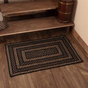 img 1 attached to 🏡 Country Black and Tan VHC Brands Farmhouse Jute Rectangular Rug 24x36: Rustic Country Braided Flooring