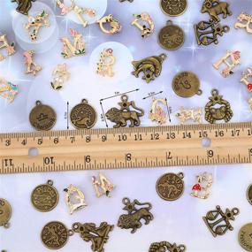 img 3 attached to 📿 100-Piece Yaomiao Initial Alphabet Letter Charms Round Zodiac Sign Pendant Loose Beads Constellation Pendants Garden Fairy Tale Princess Style for Jewelry Craft DIY