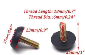 img 1 attached to 🪟 Set of 16 Antrader Adjustable Metal M6 x 18mm Threaded Stem Furniture Table Desk Glides with Leg Levelers, Foot Adjuster Pads, and 23mm Base Diameter
