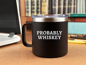 img 2 attached to 🥃 Premium Stainless Steel Whiskey Mug for Men – 14oz Coffee Cup with Lid – Unique Funny Gift for Dad, Camping & Bourbon Lovers – Perfect for Travel, Birthdays, and Scotch Enthusiasts!