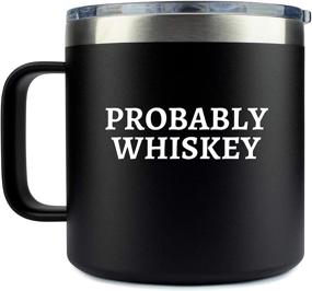 img 4 attached to 🥃 Premium Stainless Steel Whiskey Mug for Men – 14oz Coffee Cup with Lid – Unique Funny Gift for Dad, Camping & Bourbon Lovers – Perfect for Travel, Birthdays, and Scotch Enthusiasts!