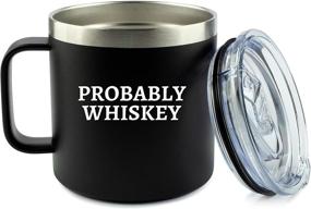 img 3 attached to 🥃 Premium Stainless Steel Whiskey Mug for Men – 14oz Coffee Cup with Lid – Unique Funny Gift for Dad, Camping & Bourbon Lovers – Perfect for Travel, Birthdays, and Scotch Enthusiasts!