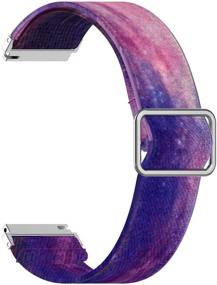 img 2 attached to TenCloud Elastic Watch Bands Compatible With KALINCO Women Men Elastic Stretchy Loop Soft Nylon Strap Replacement Bands For P22 Smartwatch (Purple)