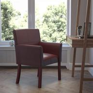 🪑 executive side reception chair - burgundy leathersoft with mahogany legs by flash furniture logo