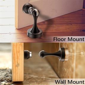 img 2 attached to 🚪 Stainless Steel Magnetic Door Stop: Heavy Duty for All Door Types - Wall Mount Door Holder/Catch (Black-2)