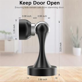 img 3 attached to 🚪 Stainless Steel Magnetic Door Stop: Heavy Duty for All Door Types - Wall Mount Door Holder/Catch (Black-2)