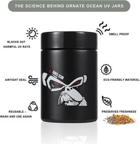 img 3 attached to 🌊 Ornate Ocean 4-Pack 250ml UV Glass Stash Jars - Airtight Smell-Free Storage Set for Preserving and Securing Herbs