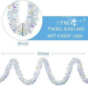 img 3 attached to 🎉 Exquisite 50 Feet Metallic Twist Garland: Festive Xmas Tinsel Garland Iridescent Christmas Tree Ornament Perfect for Birthdays, Weddings, New Year Parties & More! Party Supplies for Hanging Decorations