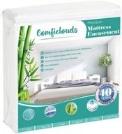 comficlouds premium zippered mattress encasement: waterproof soft & breathable 6-sided queen size protector cover with bamboo terry surface & fitted deep pocket logo
