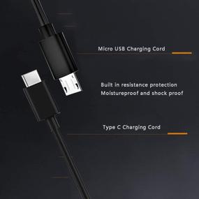 img 2 attached to 🔌 High-Speed Replacement Charger for Kindle Fire HD 8, HDX, Fire 6 7, and Kindle E-Reader - 10W Power Adapter with Micro USB and Type C - 6.6Ft 2Pack