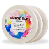 acid-free white masking tape for watercolor painting and framing - neeho 3 pack artist tape for drafting art, 0.6inch wide with a total length of 540ft logo