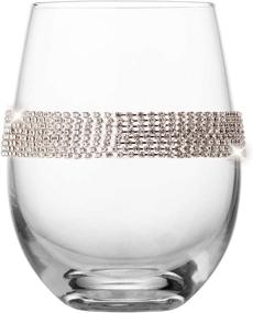 img 4 attached to Set of 6 Sparkling 💎 Diamond Studded Stemless Wine Glasses - Silver