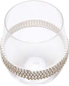 img 3 attached to Set of 6 Sparkling 💎 Diamond Studded Stemless Wine Glasses - Silver