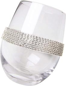 img 2 attached to Set of 6 Sparkling 💎 Diamond Studded Stemless Wine Glasses - Silver