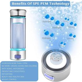 img 1 attached to LevelUpWay Glass Hydrogen Generator Water Bottle: Revitalize with SPE PEM Technology Water Ionizer