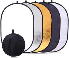 img 4 attached to 📸 Versatile 5 in 1 Camera Lighting Reflector/Diffuser Kit: Portable 40"x60"/100x150CM Multi-Disc Collapsible Backdrop with Carrying Case - Perfect for Photography Studio and Outdoor Video Lighting