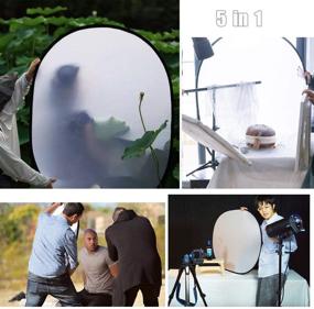 img 1 attached to 📸 Versatile 5 in 1 Camera Lighting Reflector/Diffuser Kit: Portable 40"x60"/100x150CM Multi-Disc Collapsible Backdrop with Carrying Case - Perfect for Photography Studio and Outdoor Video Lighting