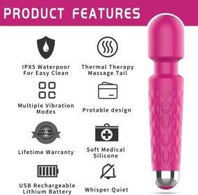 img 3 attached to Rose Rechargeable Wand Massager: Upgraded Waterproof Handheld Bullet for Ultimate Neck, Shoulder, and Back Relief for Women and Men!