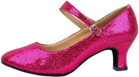 img 2 attached to Glitter Pointed-Toe Latin Ballroom Dance Shoes 👠 for Women with Y Strap Dancing Heels by Missfiona