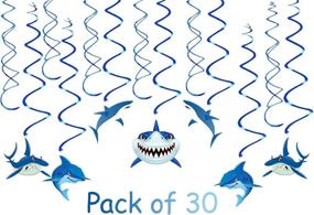 img 3 attached to 🦈 30 PCS Shark Party Supplies Hanging Swirls: Fun Kids Birthday Decorations for a Splashy Shark Sea Themed Celebration!