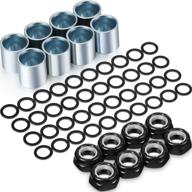 🛹 complete 56-piece skateboard truck hardware kit: includes spacers, axle nuts, and speed rings for skateboards and longboards logo