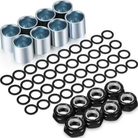 img 4 attached to 🛹 Complete 56-Piece Skateboard Truck Hardware Kit: Includes Spacers, Axle Nuts, and Speed Rings for Skateboards and Longboards