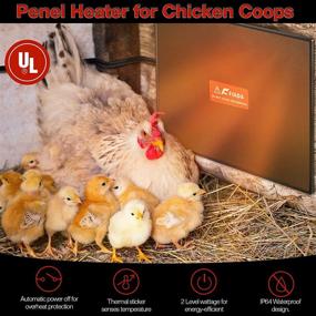 img 3 attached to 🔥 UL Listed Fiada Flat Panel Chicken Coop Heaters: Energy Efficient, 100-200 Watts with Anti Bite Cord, Waterproof Control - Perfect Heat Warmer for Dog, Cats, and Chick Home Use