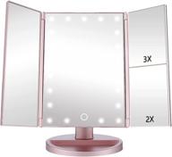 💄 enhance your beauty routine with easehold makeup vanity mirror - 21 led lighted tri-fold mirror, 2x 3x magnification, dimmable, 180° rotation, dual power supply logo