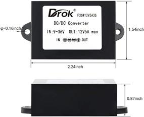 img 2 attached to 💧 Водонепроницаемый стабилизатор постоянного тока: DROK преобразователь 9V-36V в 12V Boost Buck Converter 5A 60W - Идеально подходит для автомобильной аудиосистемы, солнечной энергетической установки, ЖК-телевизора и светодиодного дисплея.